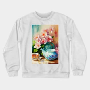 Watercolor teapot Crewneck Sweatshirt